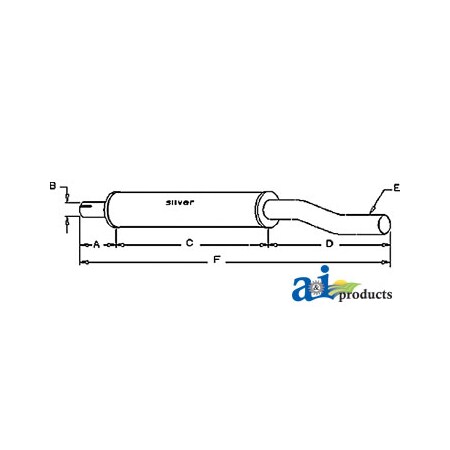 A & I Products Muffler 43.5" x5" x5" A-186886M91